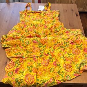 NWT! BOG Vibrant Yellow Floral Sundress Adjustable Straps Size L